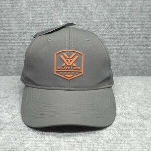 Vortex Hat Cap Strap Back Mens One Size Gray Orange Logo Optics Outdoor Hunting